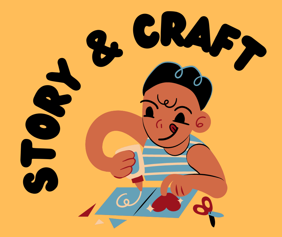 Cartoon image of a child working on a craft project