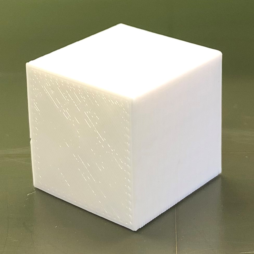 3d filament sample - white cube