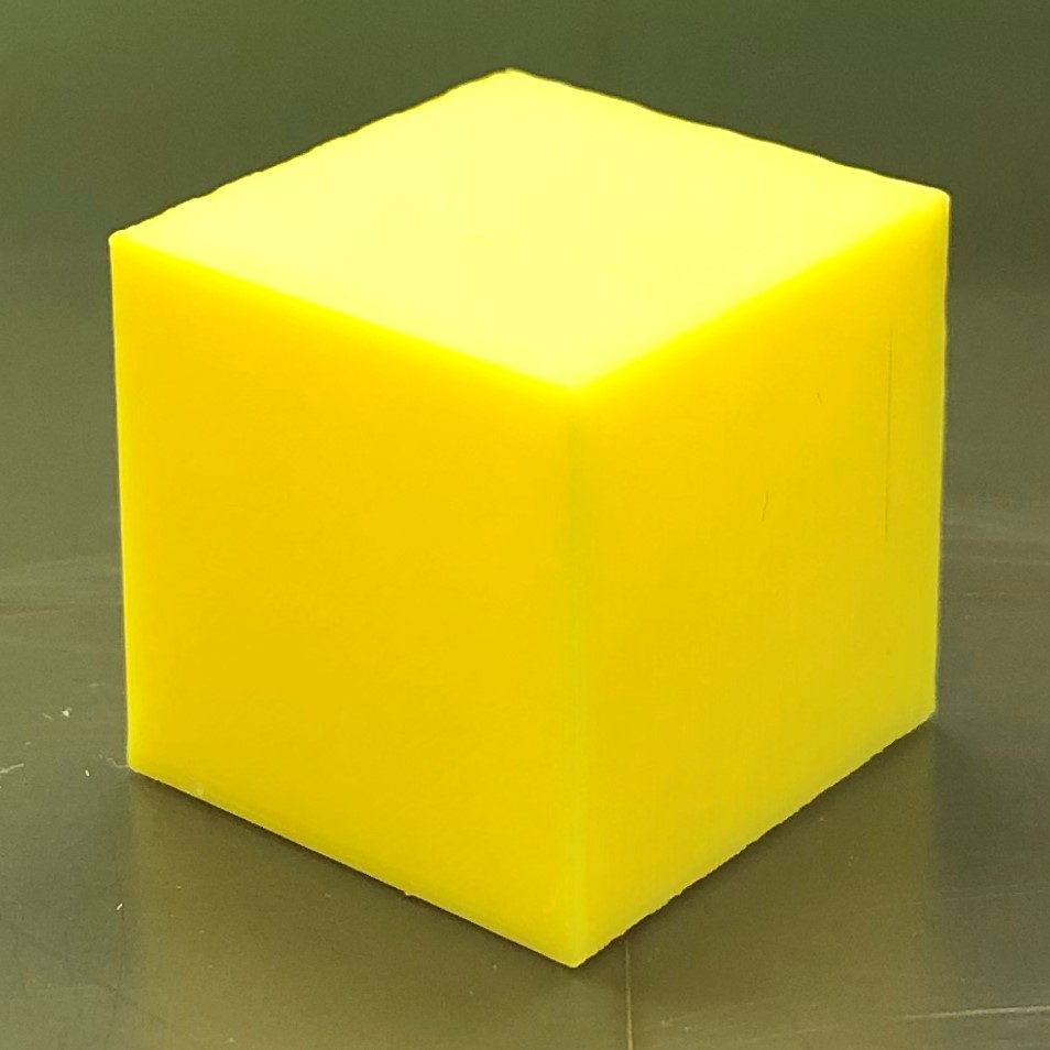 3d filament sample - yellow cube